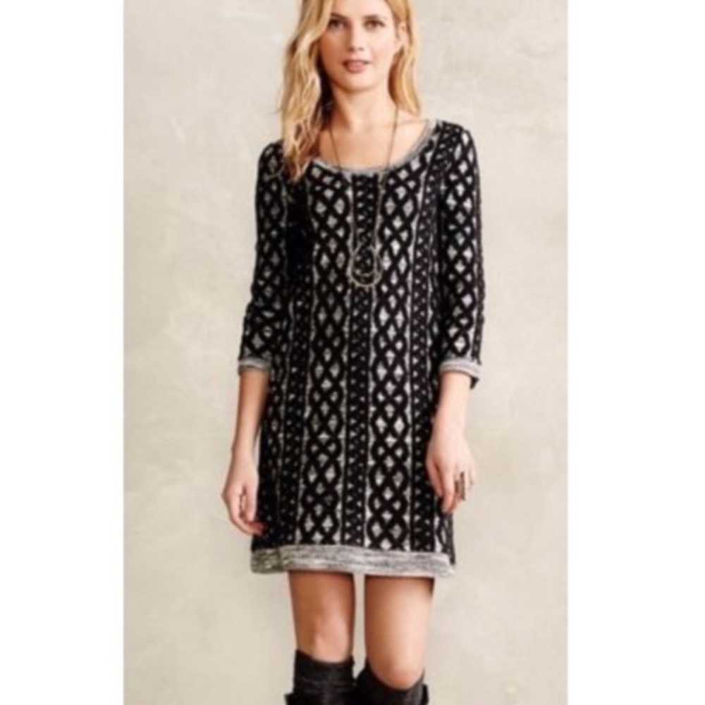 Anthropologie MOTH sweater dress tunic black gray